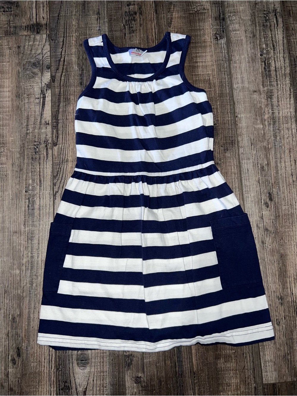 Hanna Andersson Navy and White Stripe Sleeveless Dress - Classic Summer Style